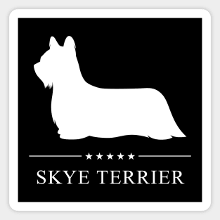 Skye Terrier Dog White Silhouette Magnet